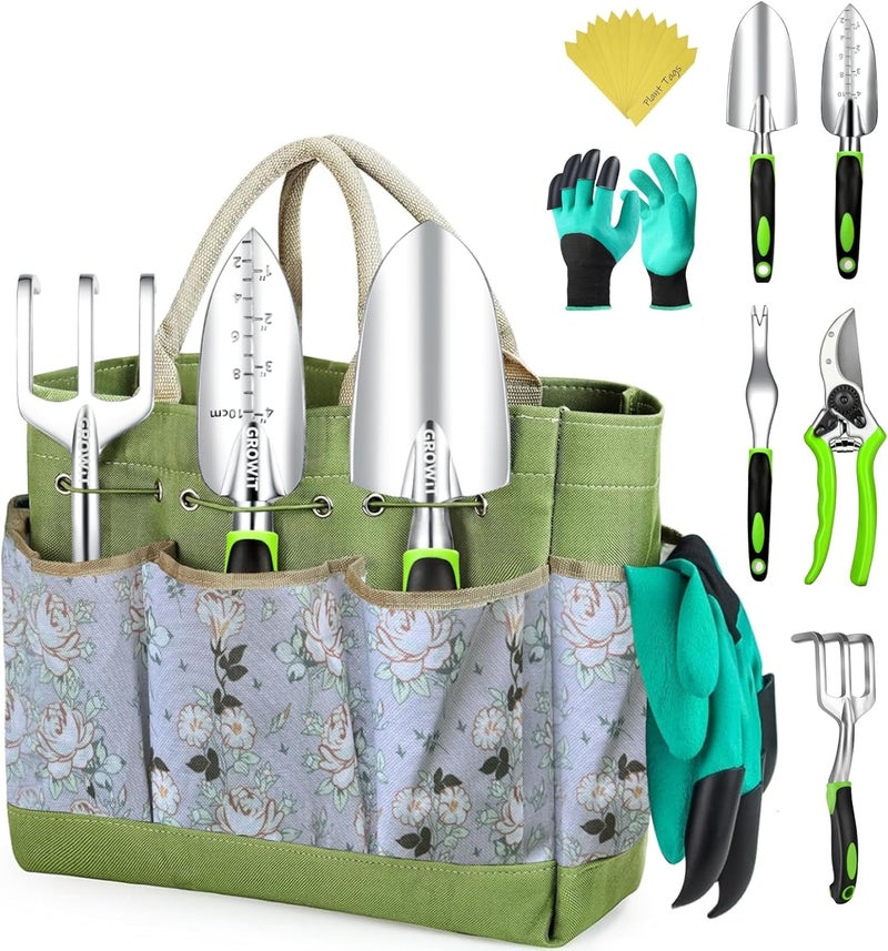 Craft911 Heavy Duty Garden Tools 22 Pieces Floral Set - Rust Proof, Non-Slip, Durable Gardening Supplies - Ergonomic Hand Tools - Ideal Gardening Gifts for Women, Men Mom, Dad - Image 1